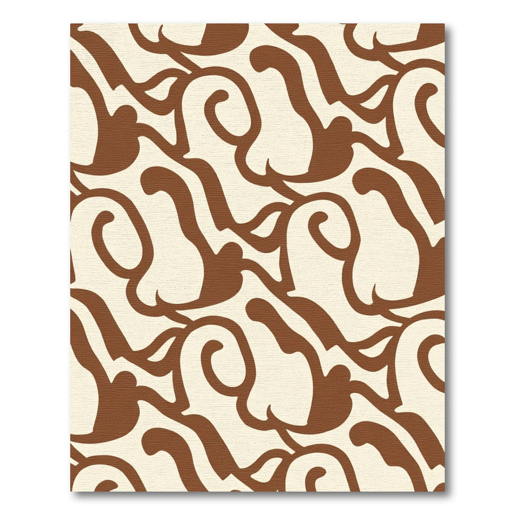 Brown Organic Swirls Cream Rug