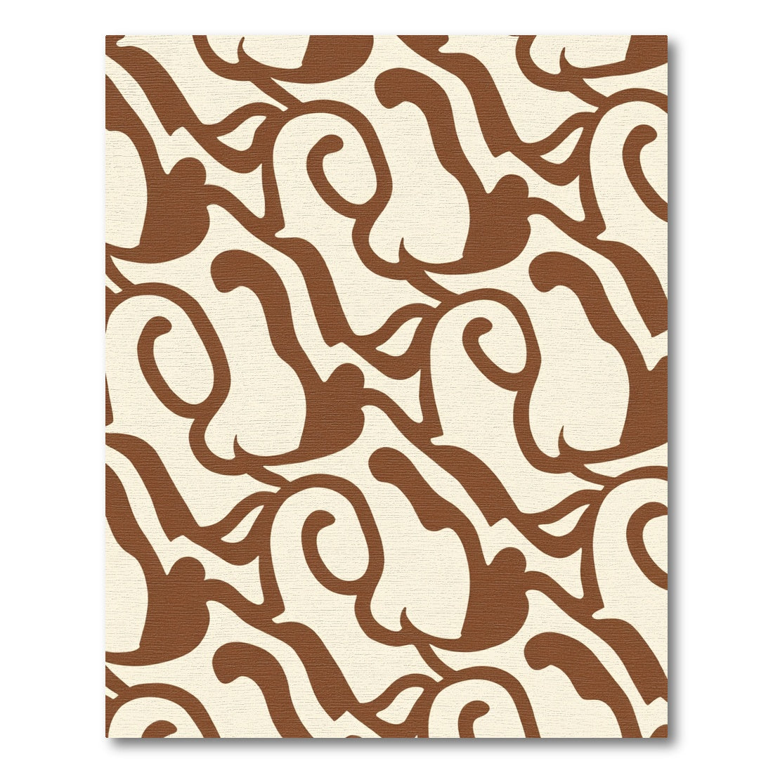 Brown Organic Swirls Cream Rug
