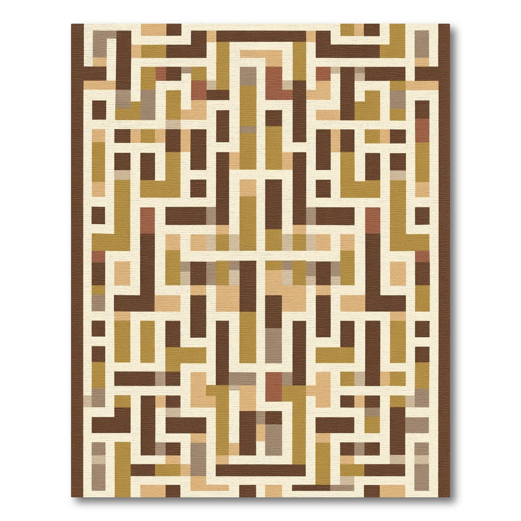 Geometric Labyrinth Warm Neutral Palette Rug
