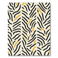 Abstract Black Gold Brushstroke Warped Lines Rug