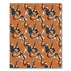 Burnt Orange Floral Vine Curvilinear Rug