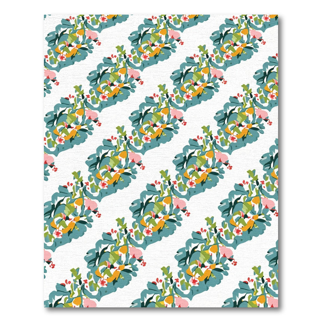 Colorful Abstract Floral Branch Arrangement Rug