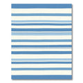 Serene Ocean Blue Striped Rectangles Rug