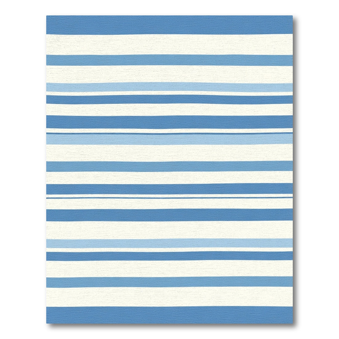Serene Ocean Blue Striped Rectangles Rug