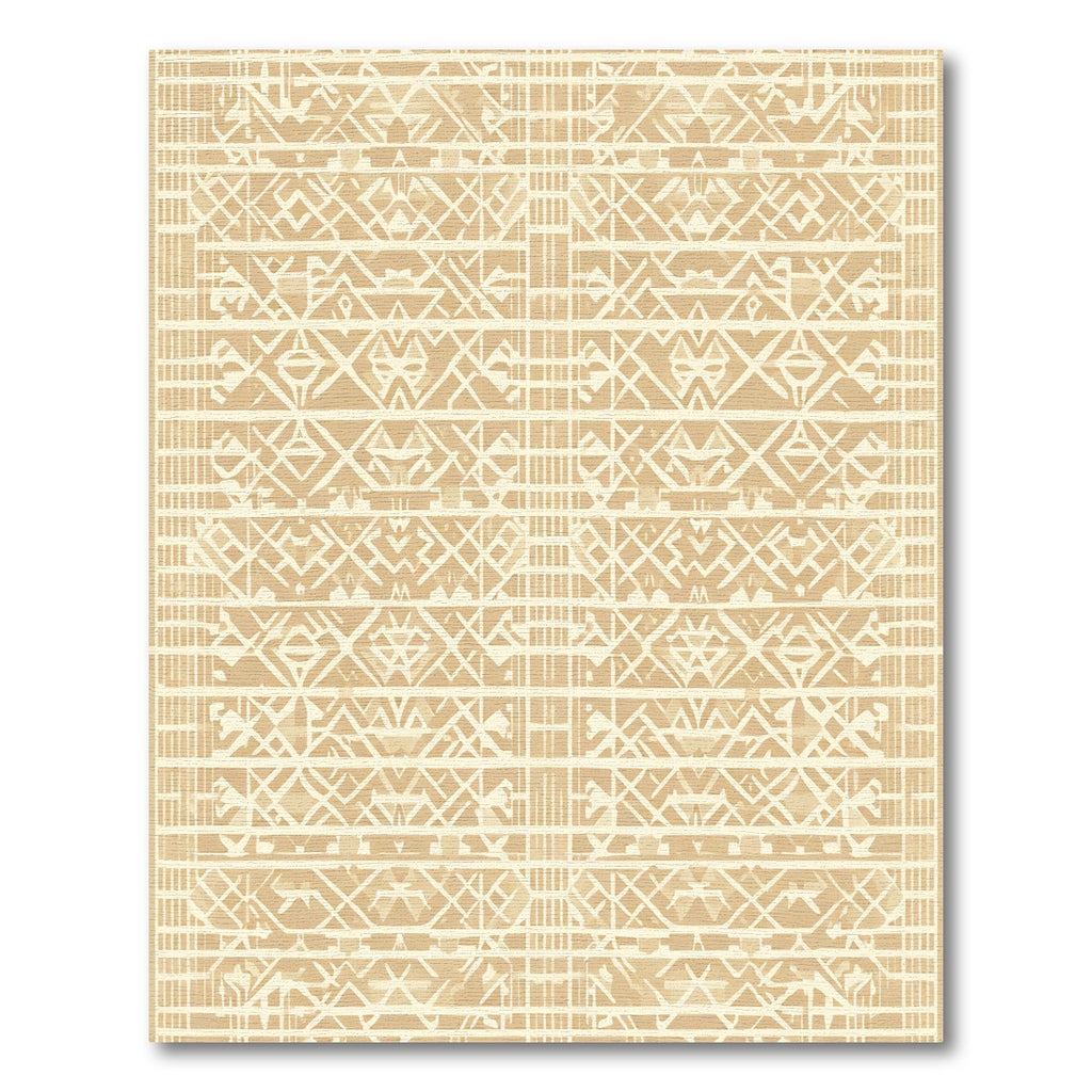 Sandy Beige Geometric Lattice Rug