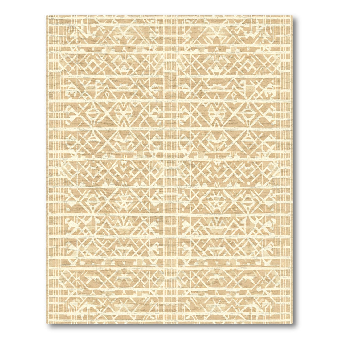 Sandy Beige Geometric Lattice Rug