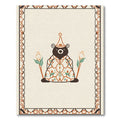 Whimsical Bear Woodland Floral Border Rug