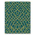 Teal Gold Organic Swirl Network Rug