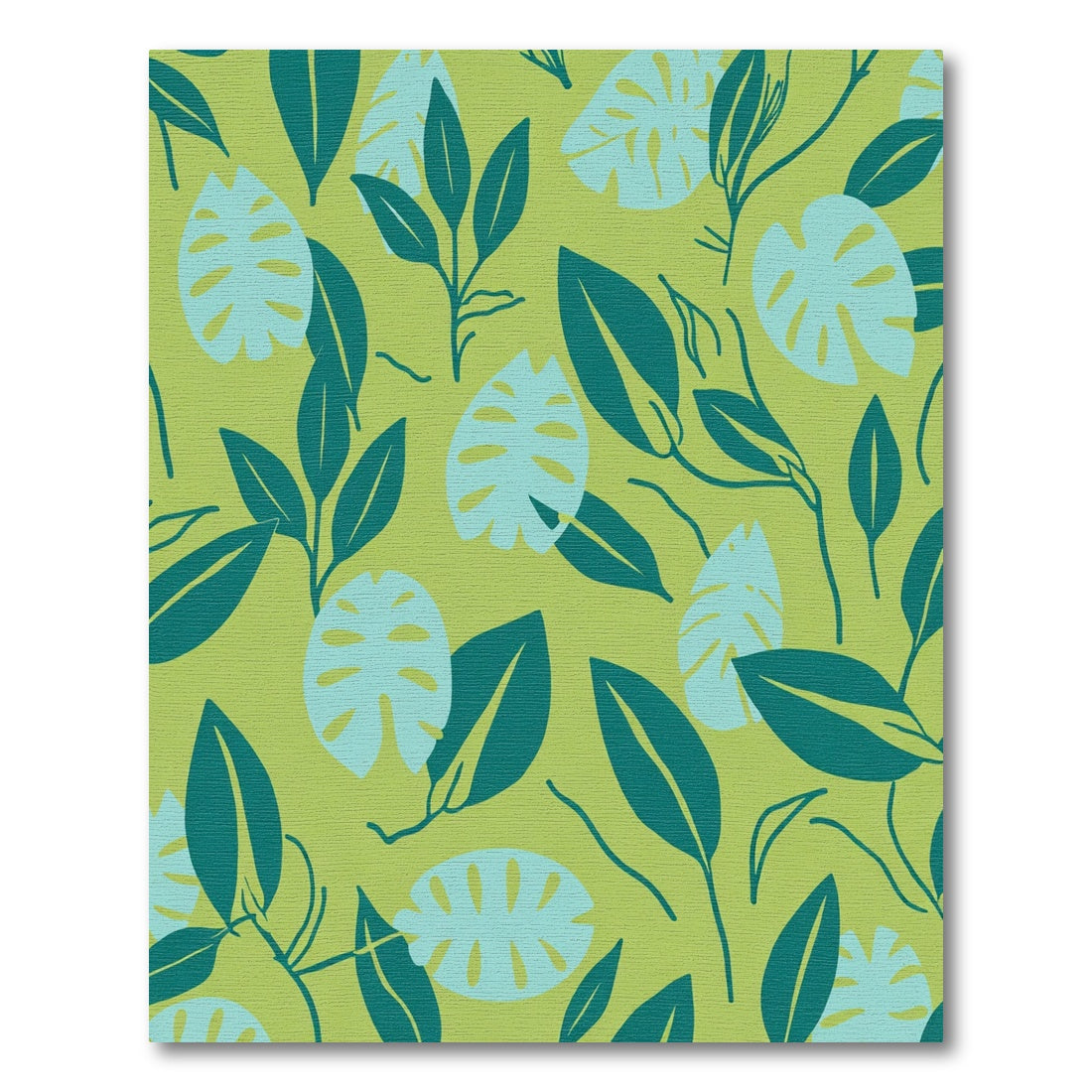 Teal Leafy Foliage Vines Rug