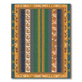 Bold Orange Teal Geometric Stripe Rug