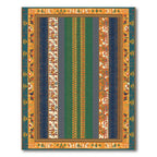 Bold Orange Teal Geometric Stripe Rug