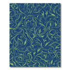 Royal Blue Green Vine Swirl Rug