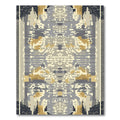 Abstract Gold Grey Pixelated Tapestry Rug