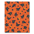 Vibrant Orange Dark Blue Floral Collage Rug