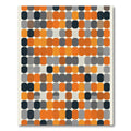 Retro Orange Gray Capsule Grid Rug