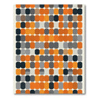 Retro Orange Gray Capsule Grid Rug