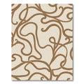 Brown Abstract Swirl Vine Rug