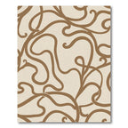 Brown Abstract Swirl Vine Rug