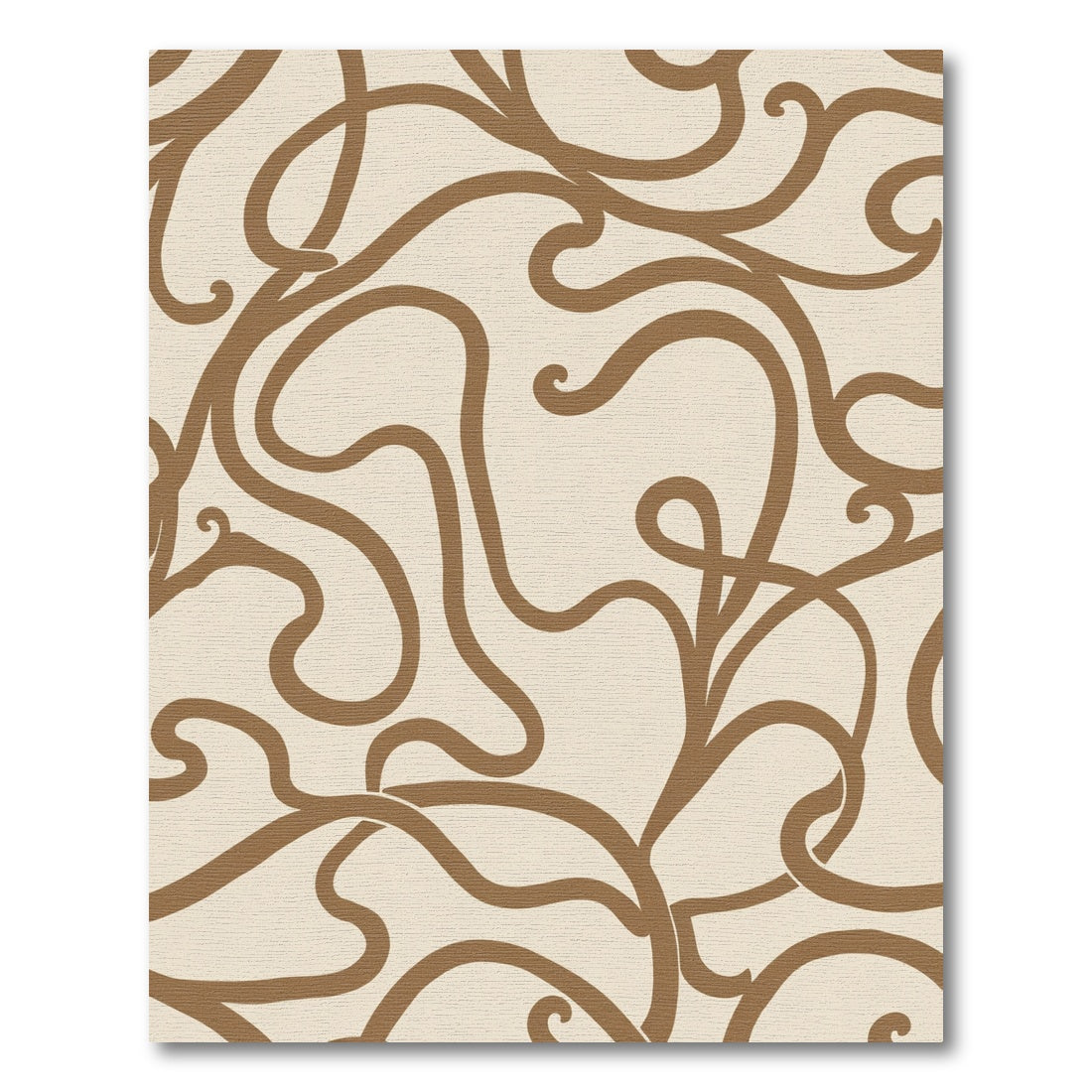 Brown Abstract Swirl Vine Rug