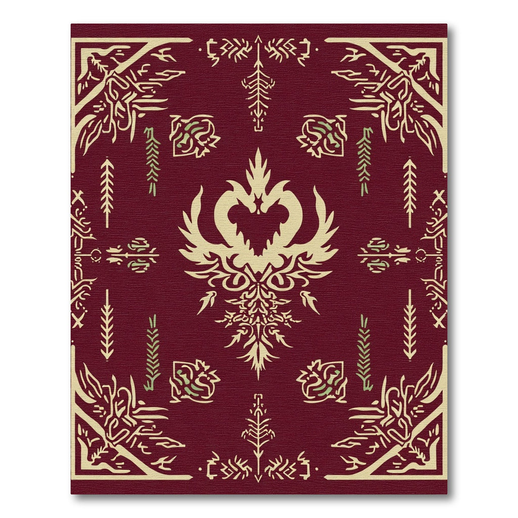 Crimson Gold Ornately Detailed Medallion Rug
