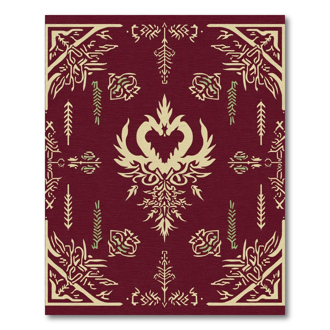 Crimson Gold Ornately Detailed Medallion Rug