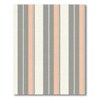 Soft Peach Gray White Stripe Run Rug