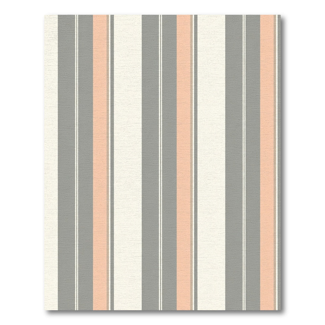 Soft Peach Gray White Stripe Run Rug