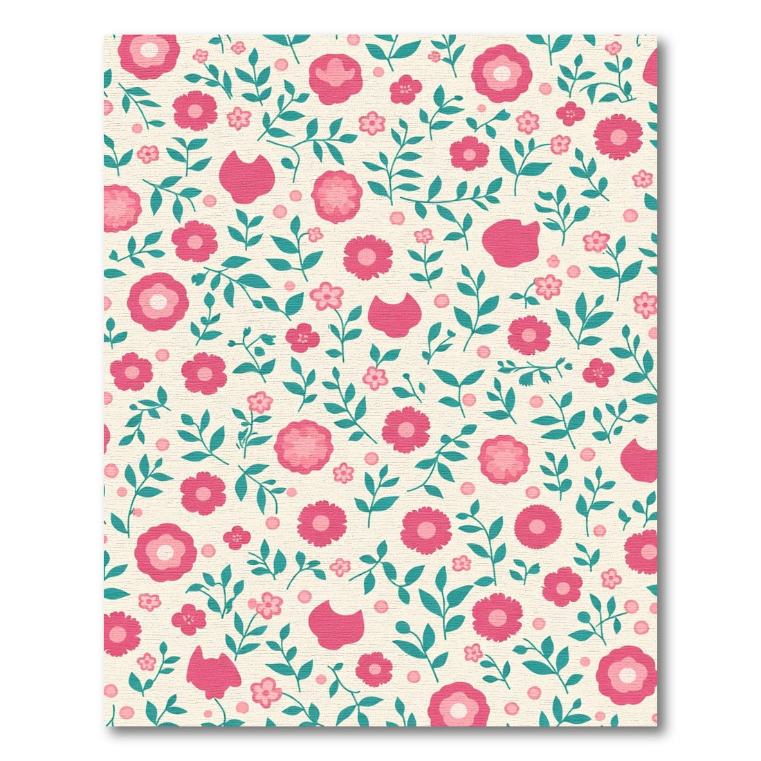 Pink Floral Vines On Cream Base Rug