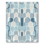 Retro Arch Stack Blue Gray Rug