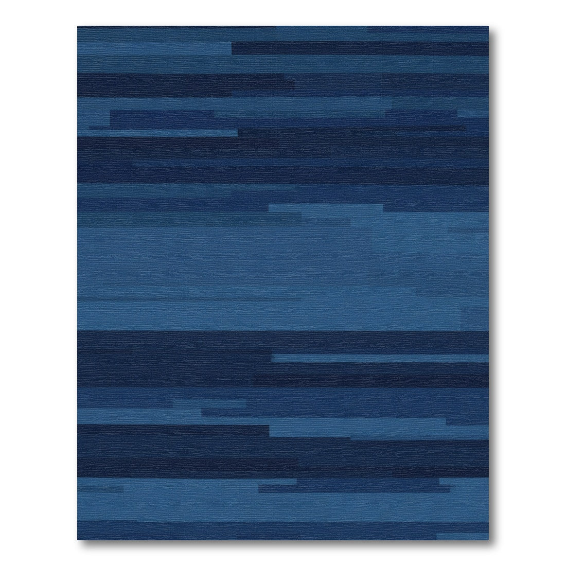 Deep Blue Horizontal Stripe Abstract Rug
