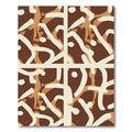 Abstract Brown Ivory Brushstroke Composition Rug