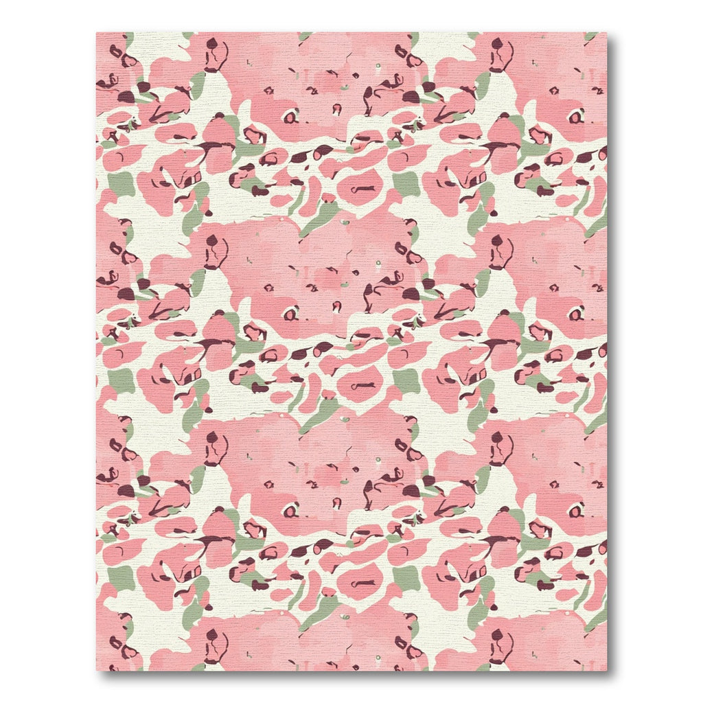 Abstract Pink Green Blotches Rug
