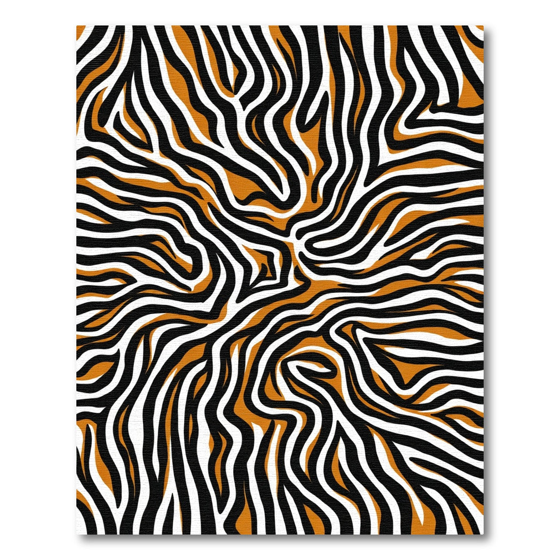 Bold Orange Black White Zebra Stripes Rug