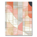 Geometric Coral Blush Abstract Shapes Rug