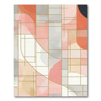 Geometric Coral Blush Abstract Shapes Rug
