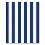 Navy White Vertical Stripe Rug - Washable Flatwoven Chenille