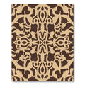 Brown Beige Abstract Ornate Medallion Rug