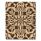 Brown Beige Abstract Ornate Medallion Rug