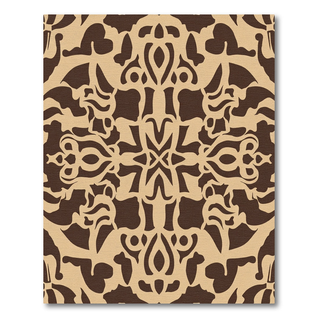 Brown Beige Abstract Ornate Medallion Rug