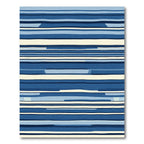 Coastal Blue Striped Horizon Abstract Rug