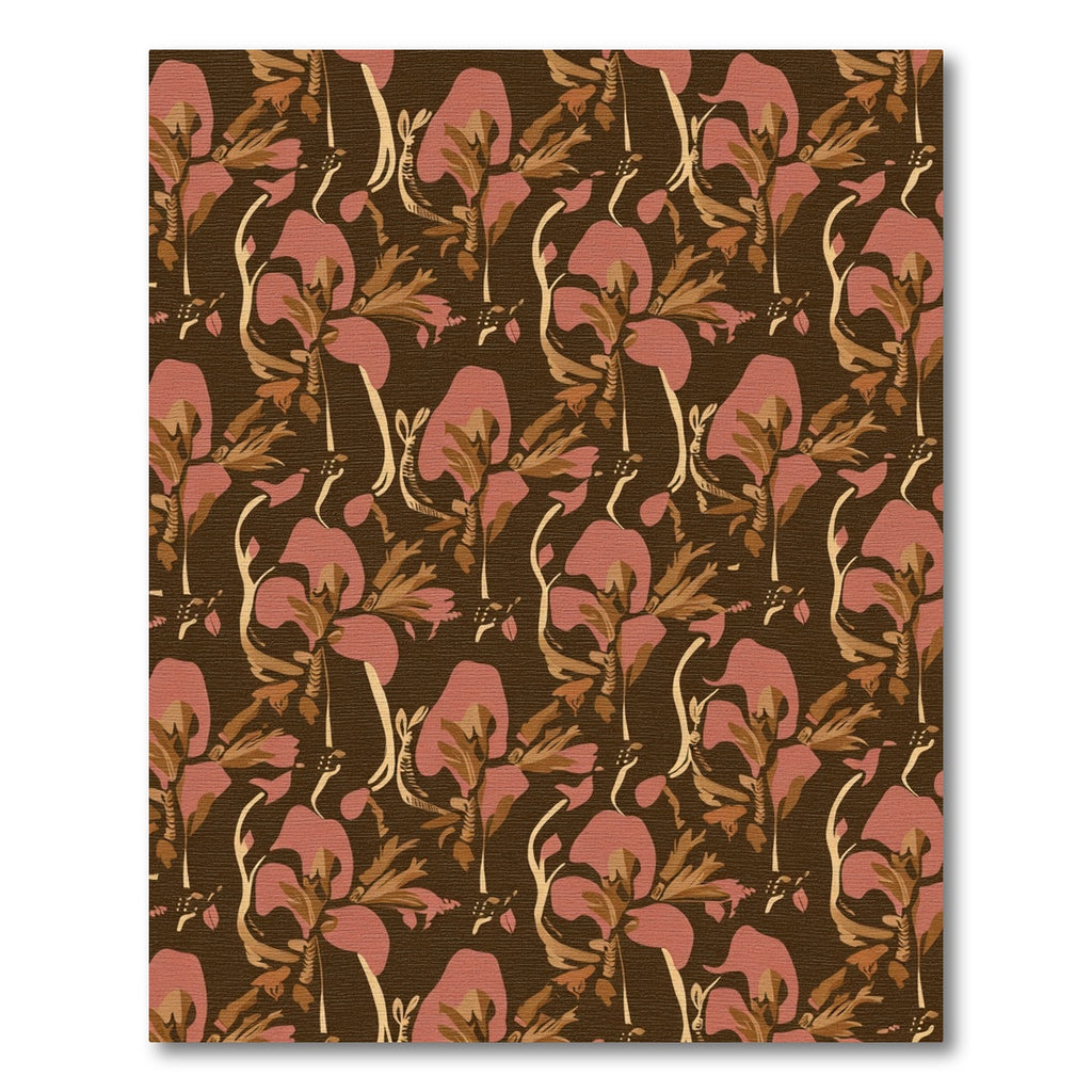 Earthy Pink Iris Floral Composition Rug