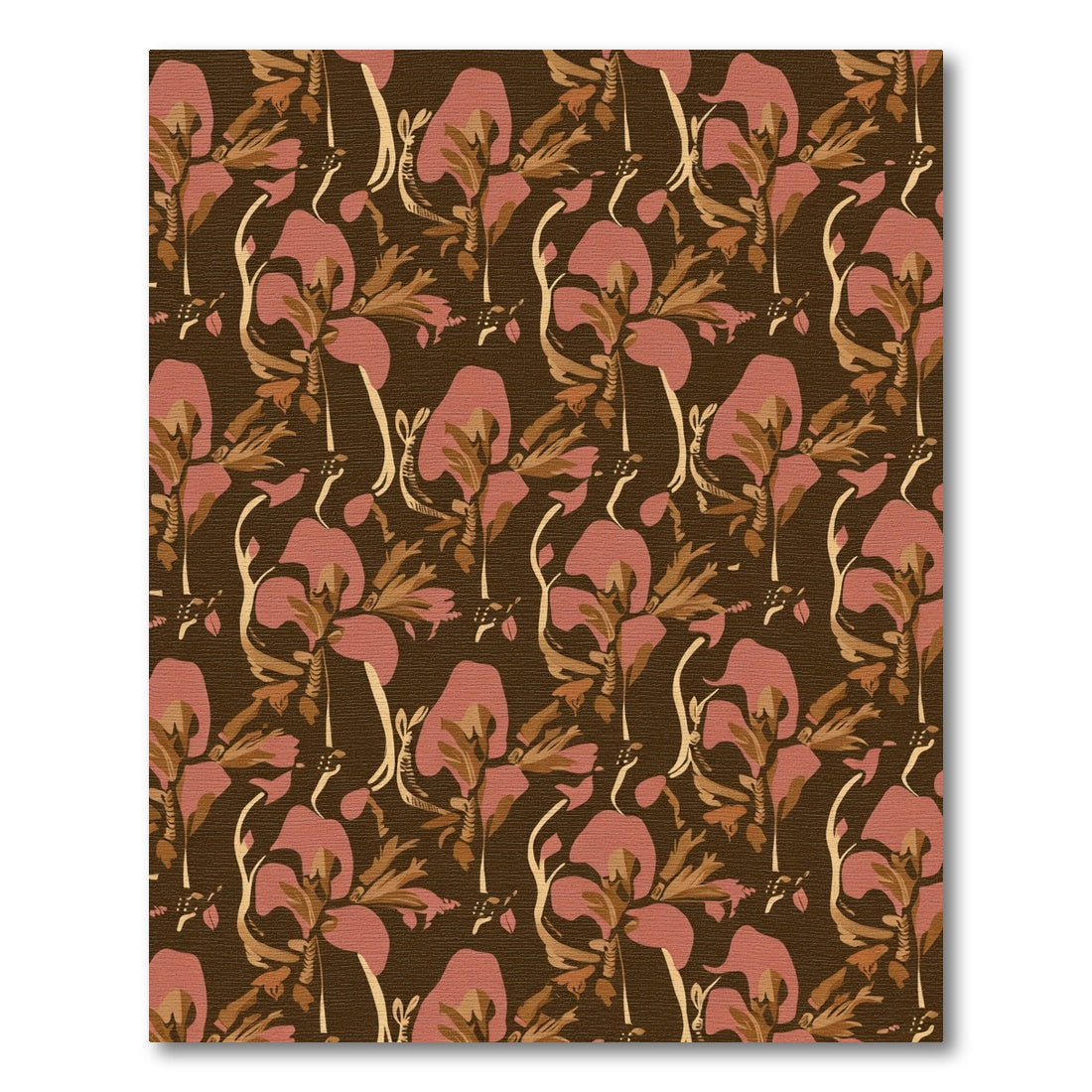 Earthy Pink Iris Floral Composition Rug