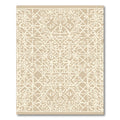 Cream Lattice Geometric Abstract Rug