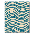 Deep Teal Wave Abstract Rug