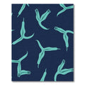 Aqua Petal Navy Background Rug