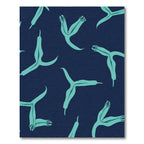 Aqua Petal Navy Background Rug