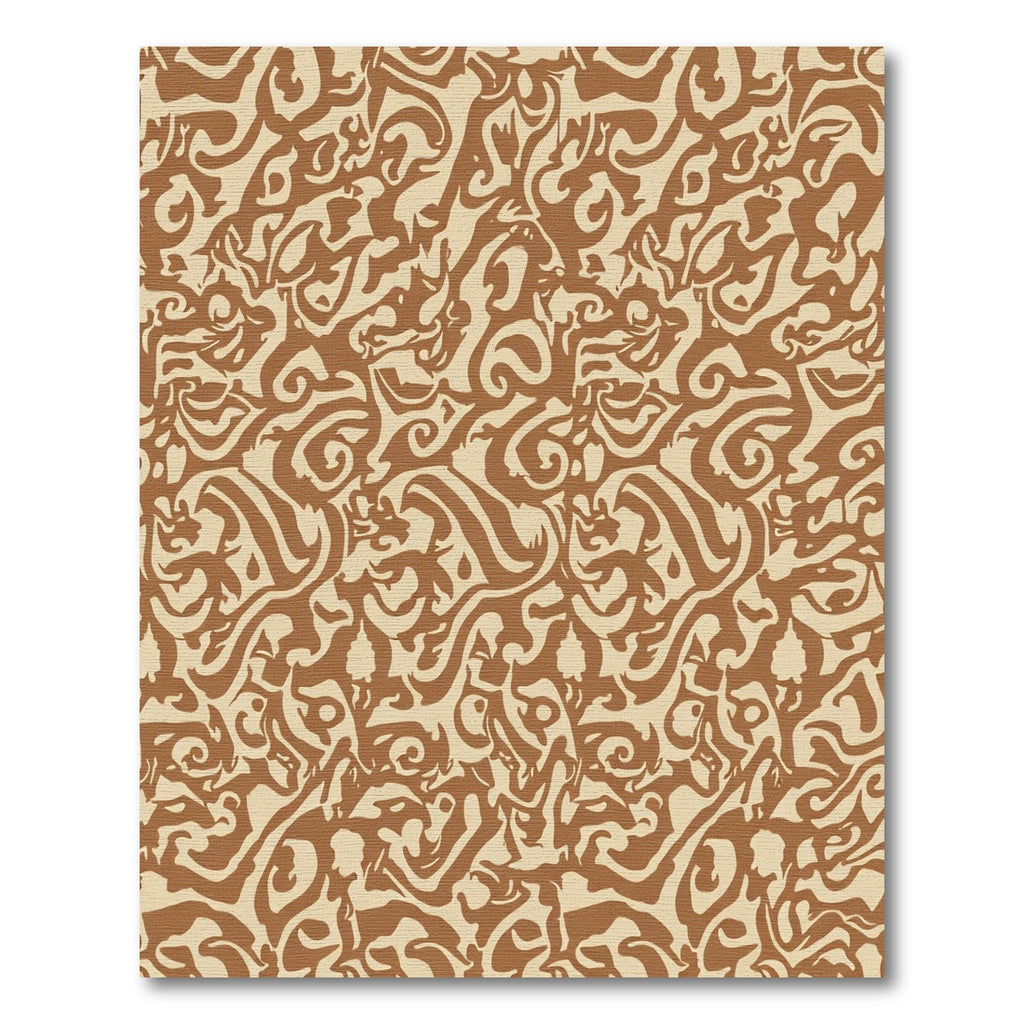 Rustic Amber Swirl Abstract Rug