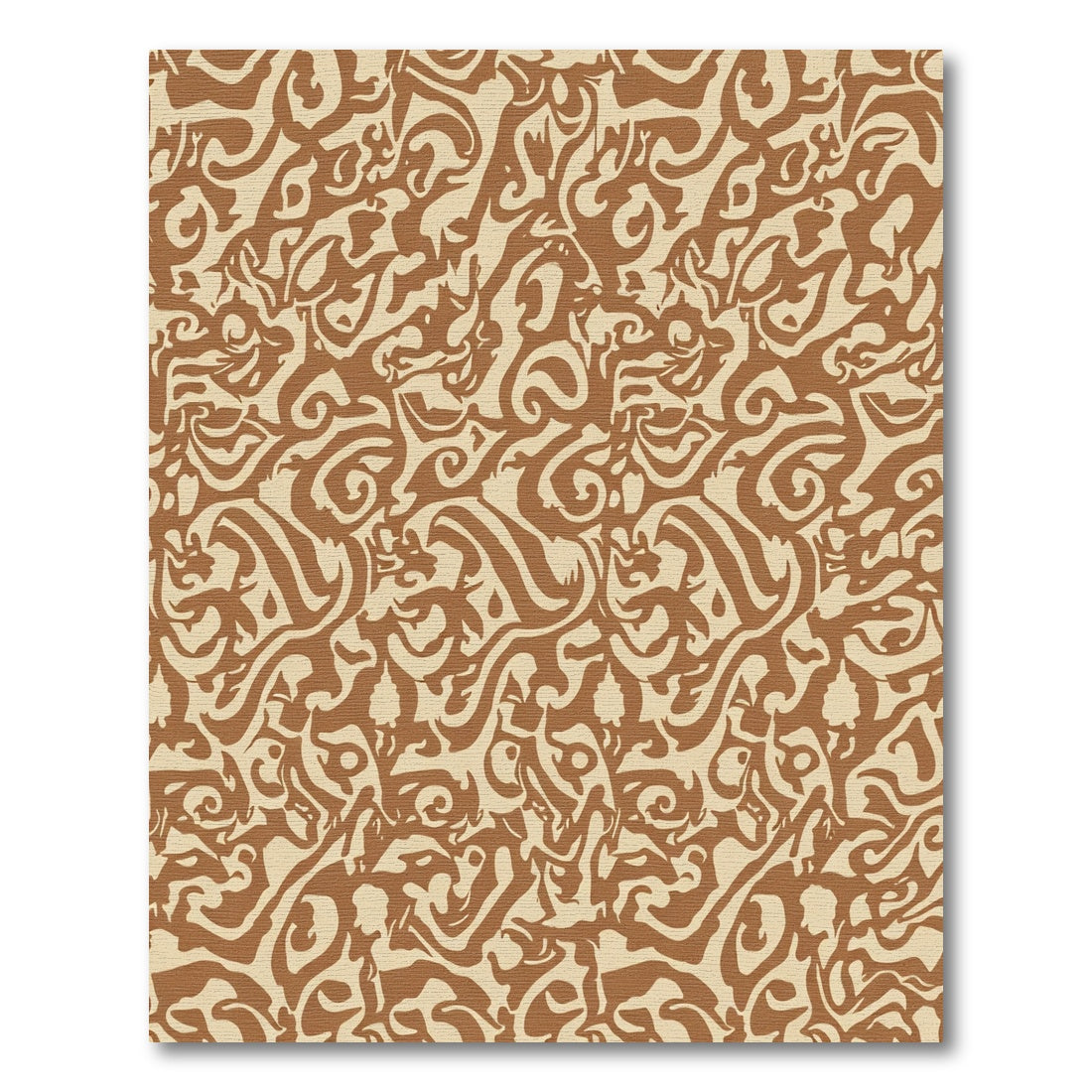 Rustic Amber Swirl Abstract Rug