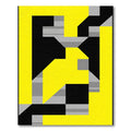 Bold Yellow Black Abstract Geometric Rug