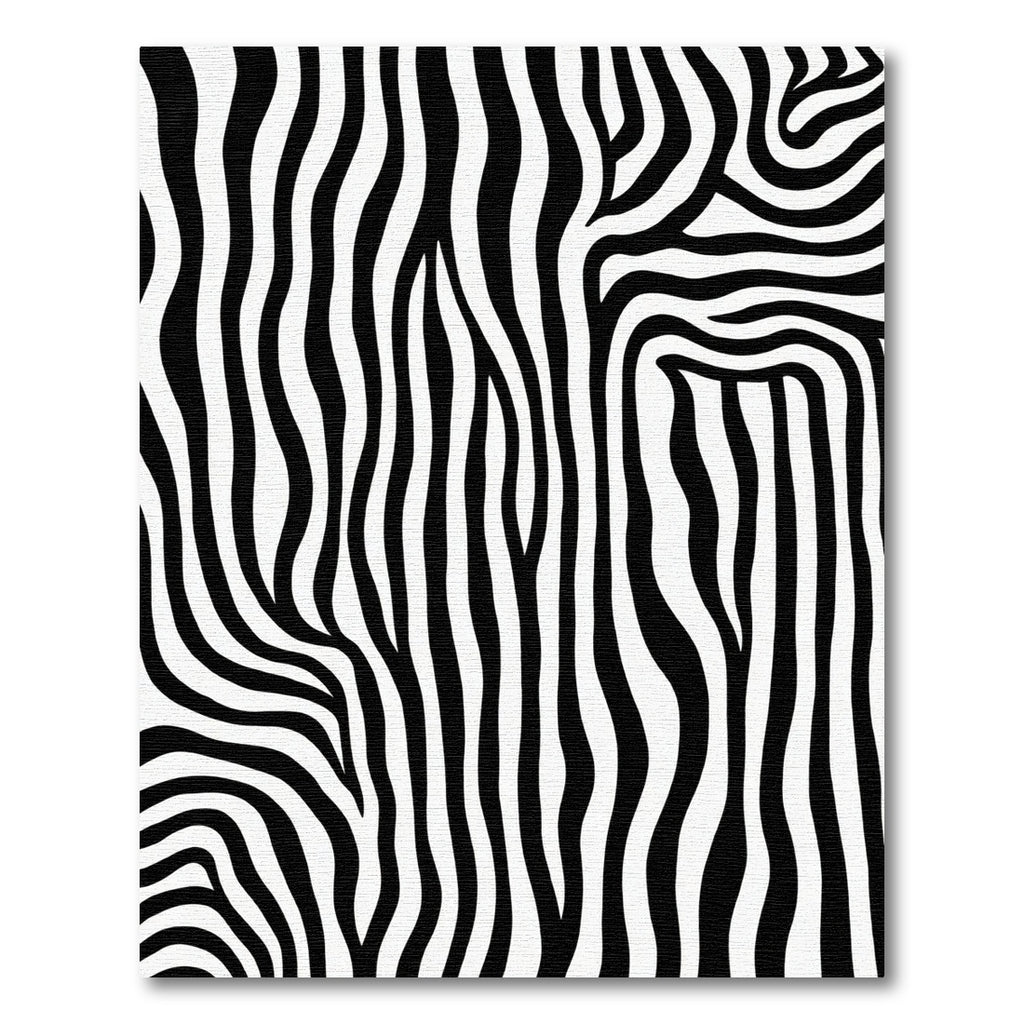 Bold Black White Wavy Lines Rug